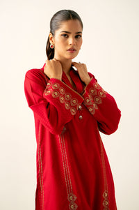 Stitched 2 Piece Embroidered Satin Jacquard Suit