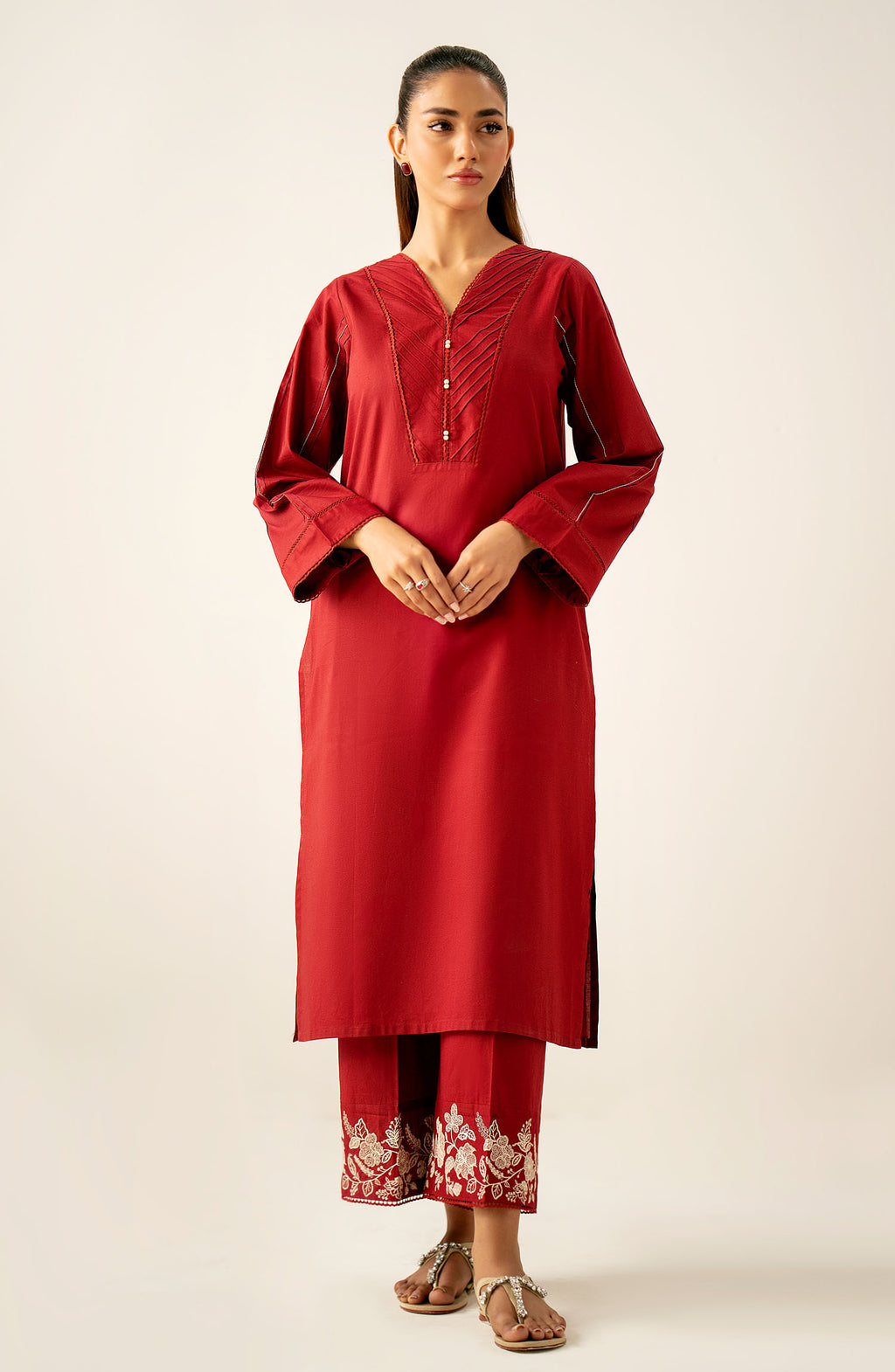 Stitched 2 Piece Stylized Cambric Suit