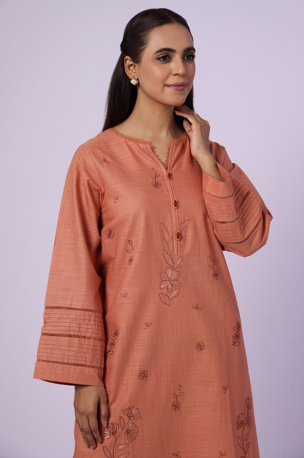 Stitched 2 Piece Embroidered Both Side Slub Suit