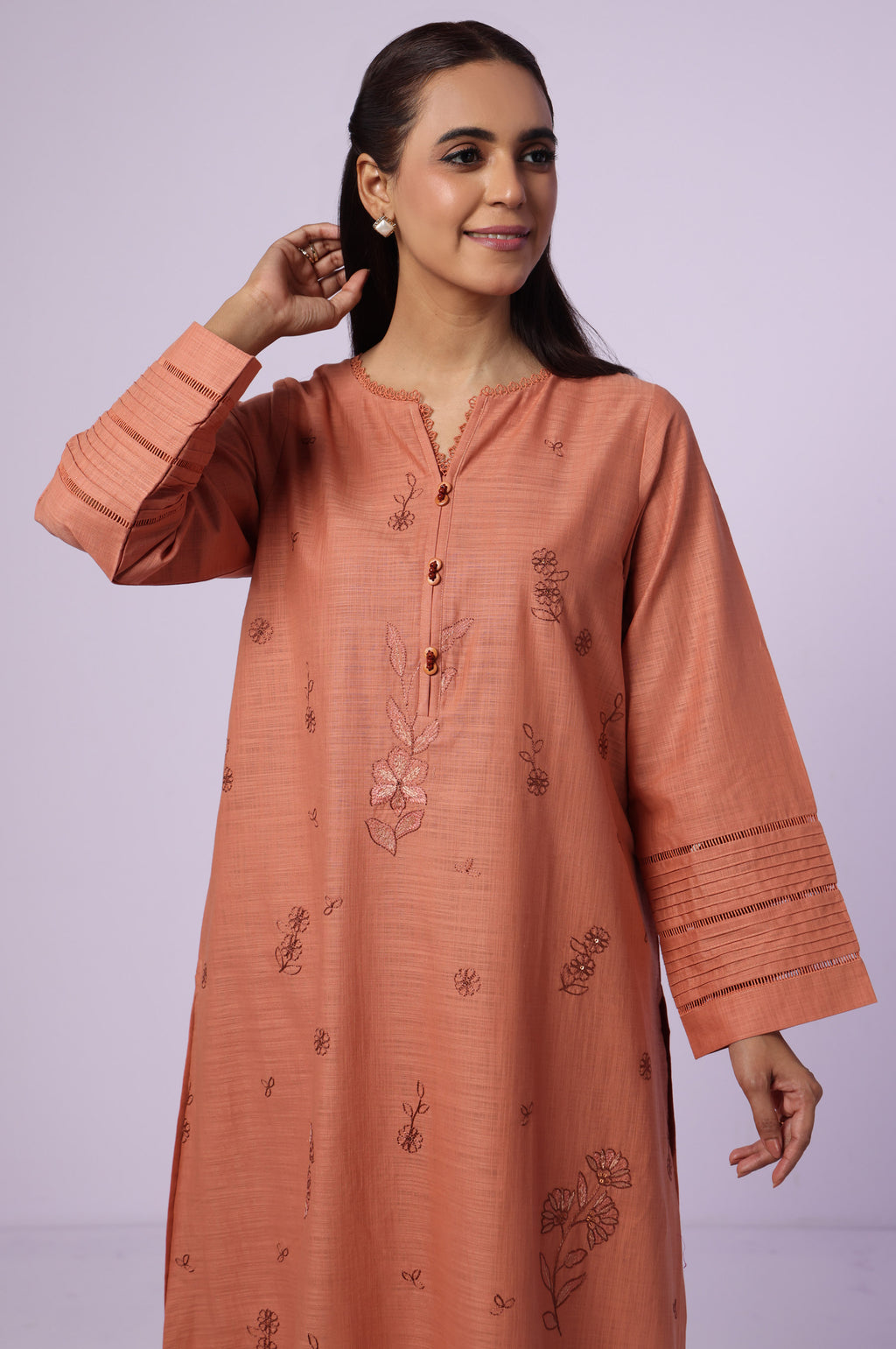 Stitched 2 Piece Embroidered Both Side Slub Suit