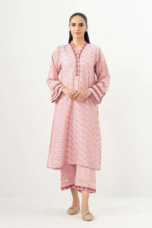 Stitched 2 Piece Embroidered Cotton Neps Suit