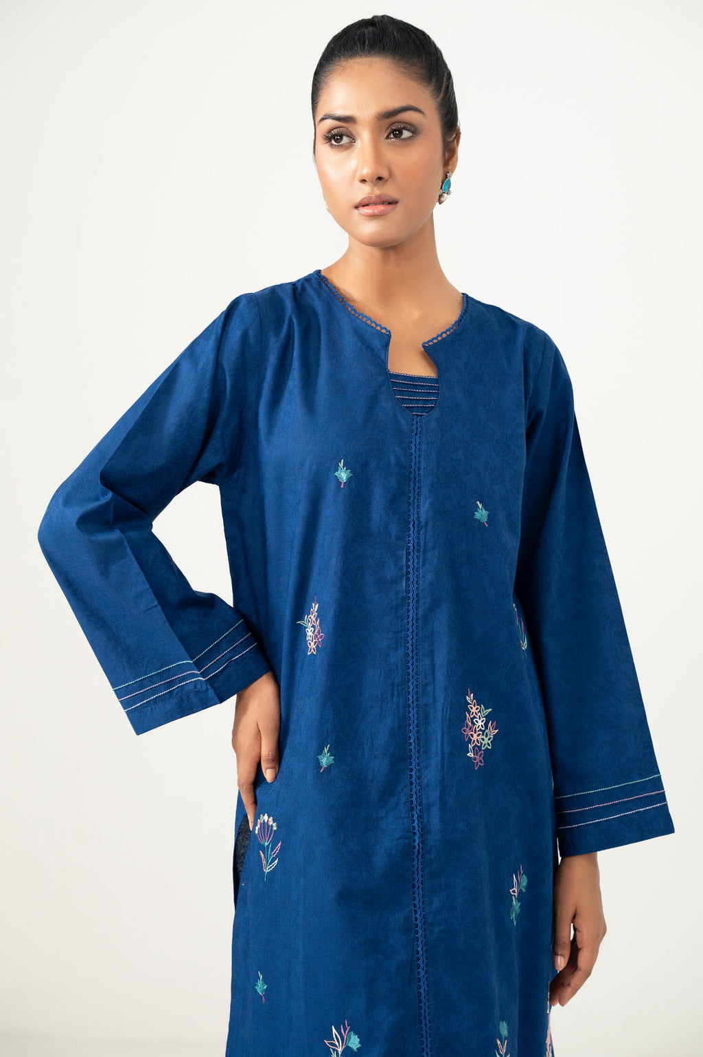 Stitched 2 Piece Embroidered Self Jacquard Suit