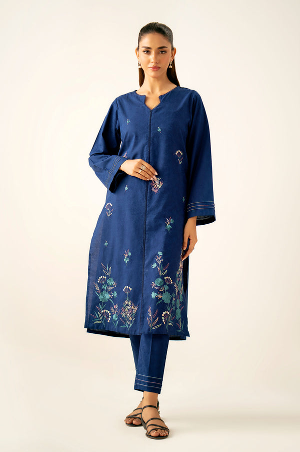 Stitched 2 Piece Embroidered Self Jacquard Suit