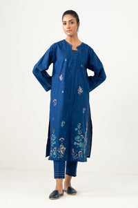 Stitched 2 Piece Embroidered Self Jacquard Suit