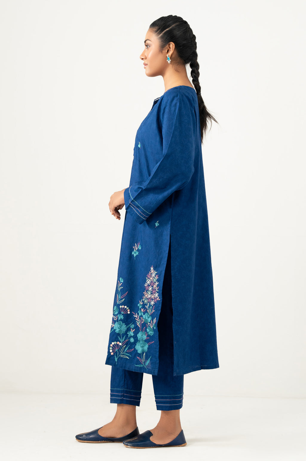 Stitched 2 Piece Embroidered Self Jacquard Suit