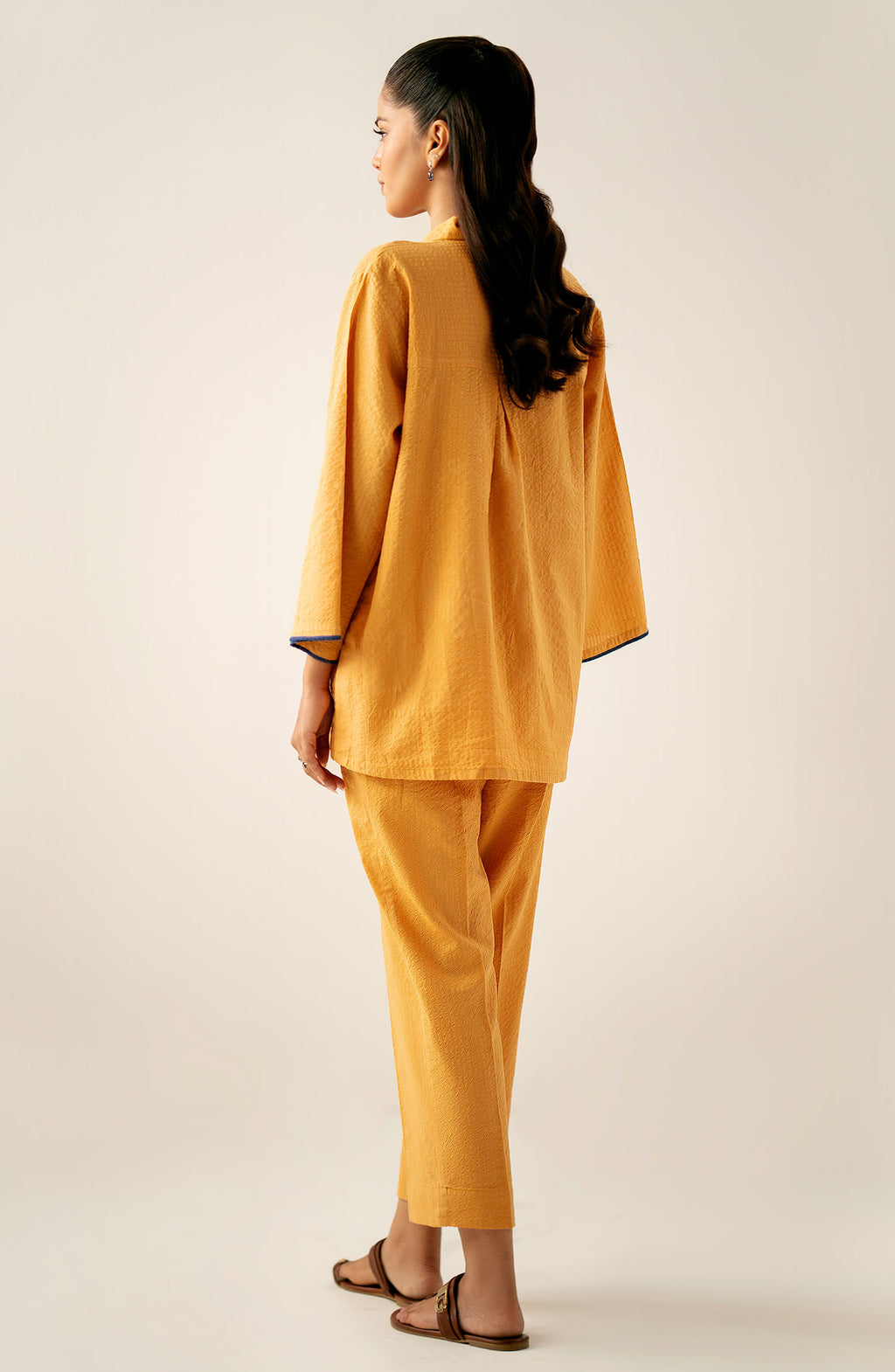 Stitched 2 Piece Embroidered Cotton Crinkle Co-Ord Set