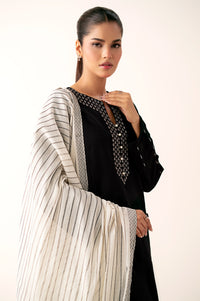 Stitched 2 Piece Embroidered Both Side Slub Shirt With Jacquard Dupatta