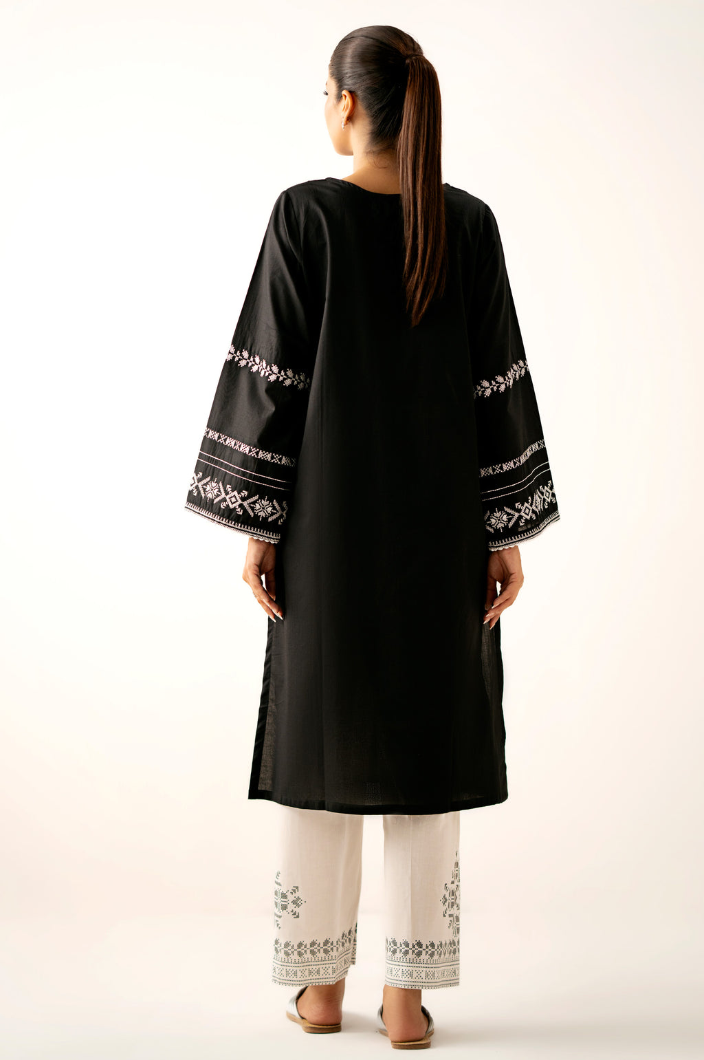 Stitched 2 Piece Embroidered Cambric Suit