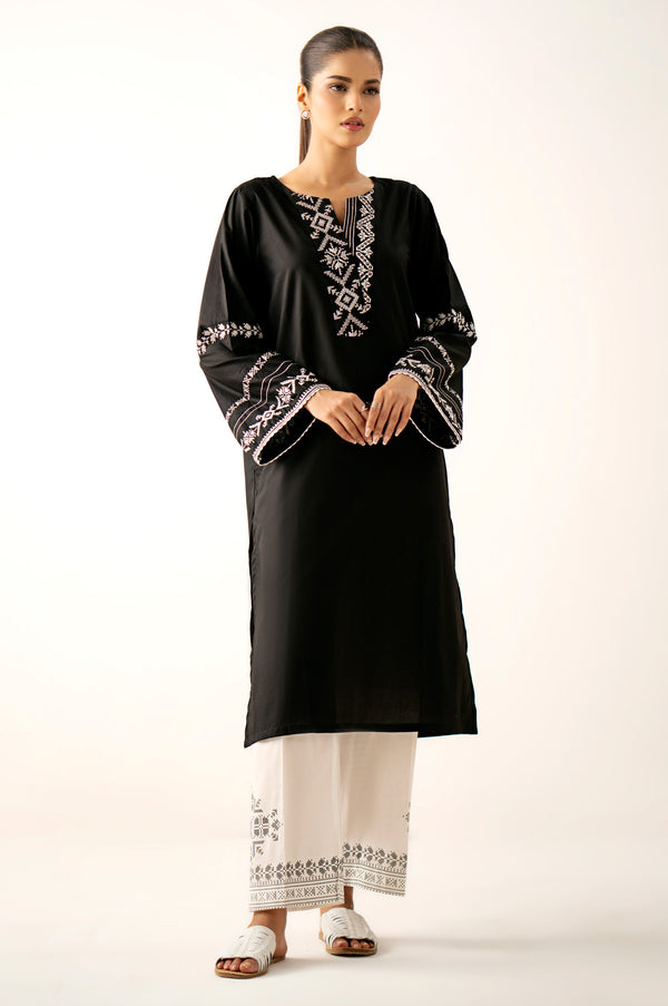 Stitched 2 Piece Embroidered Cambric Suit