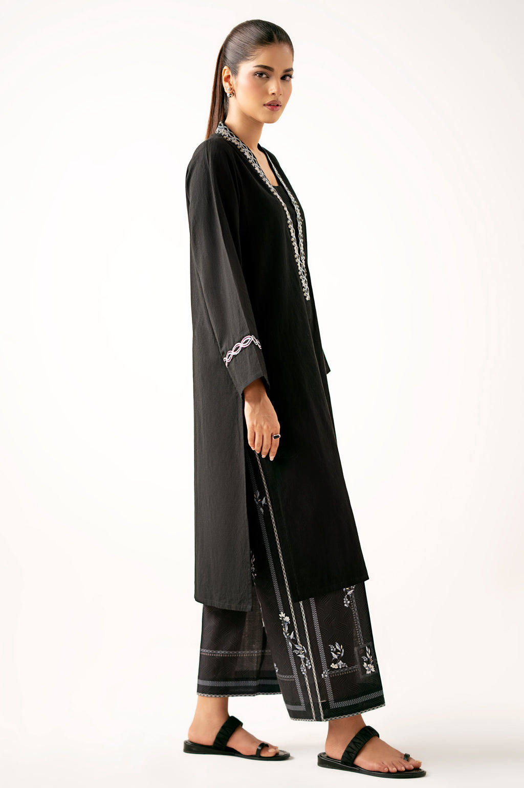 Stitched 2 Piece Embroidered Cambric Suit