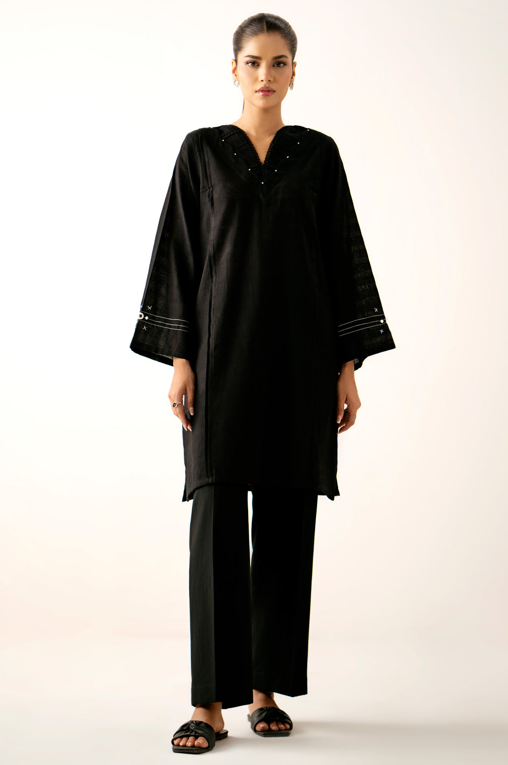 Stitched 2 Piece Stylized Cambric Suit