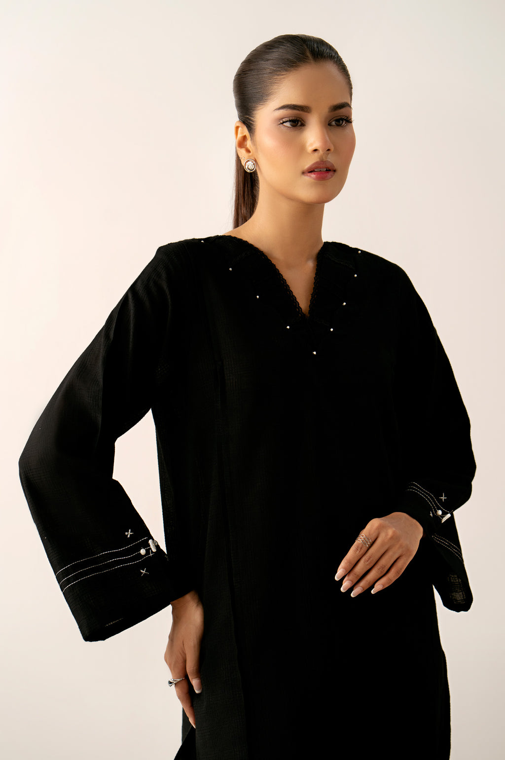 Stitched 2 Piece Stylized Cambric Suit