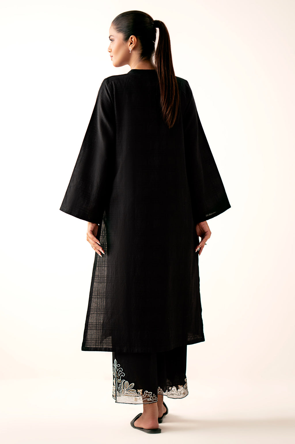 Stitched 2 Piece Embroidered Textured Suit
