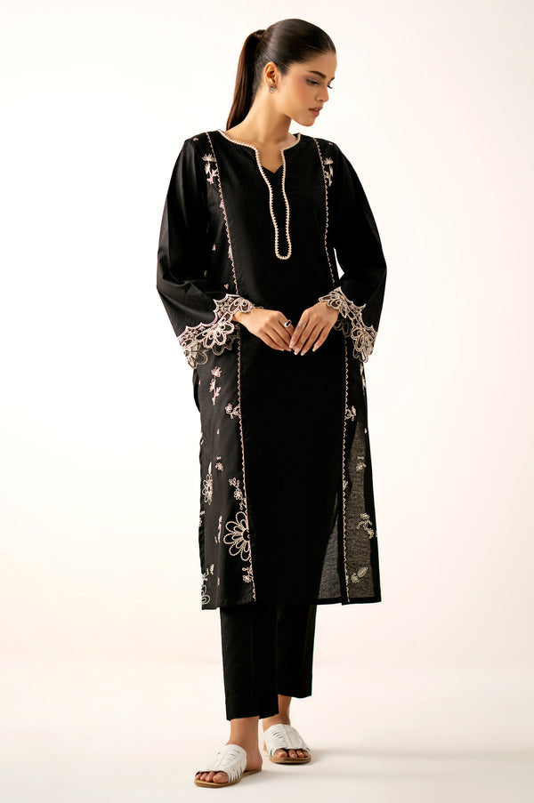 Stitched 2 Piece Embroidered Self Jacquard Suit