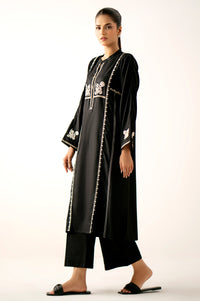 Stitched 2 Piece Embroidered Satin Jacquard Suit