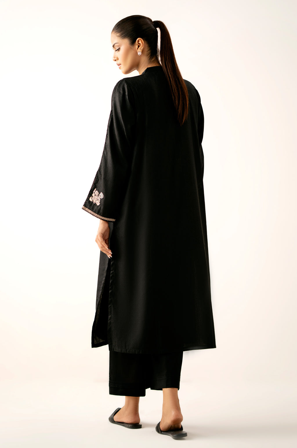 Stitched 2 Piece Embroidered Satin Jacquard Suit