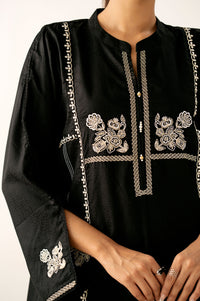 Stitched 2 Piece Embroidered Satin Jacquard Suit