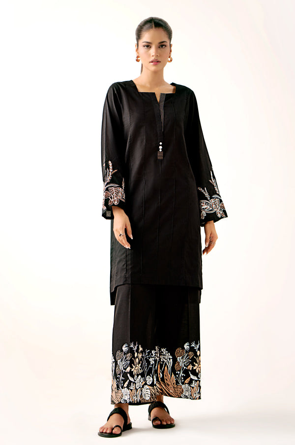 Stitched 2 Piece Embroidered Cambric Suit