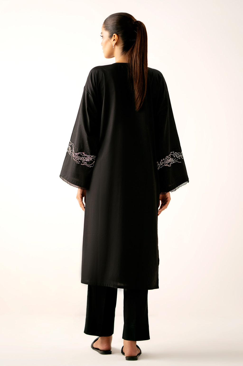 Stitched 2 Piece Embroidered Cambric Suit