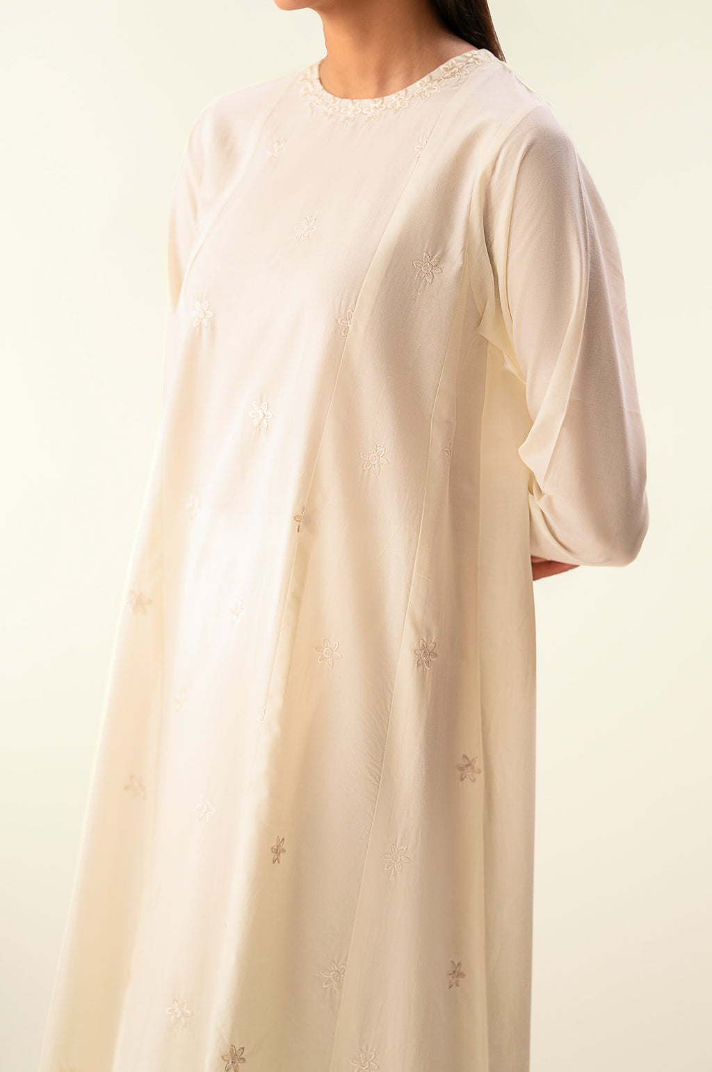 Stitched 2 Piece Embroidered Cambric Suit