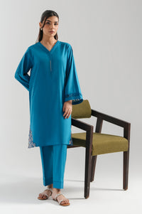 EMBROIDERED COTTON VISCOSE STITCHED SHIRT BOTTOM
