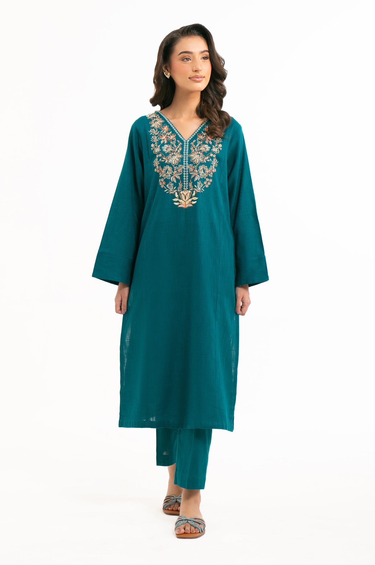 EMBROIDERED THAI KHADDAR STITCHED 2 PIECE SUIT