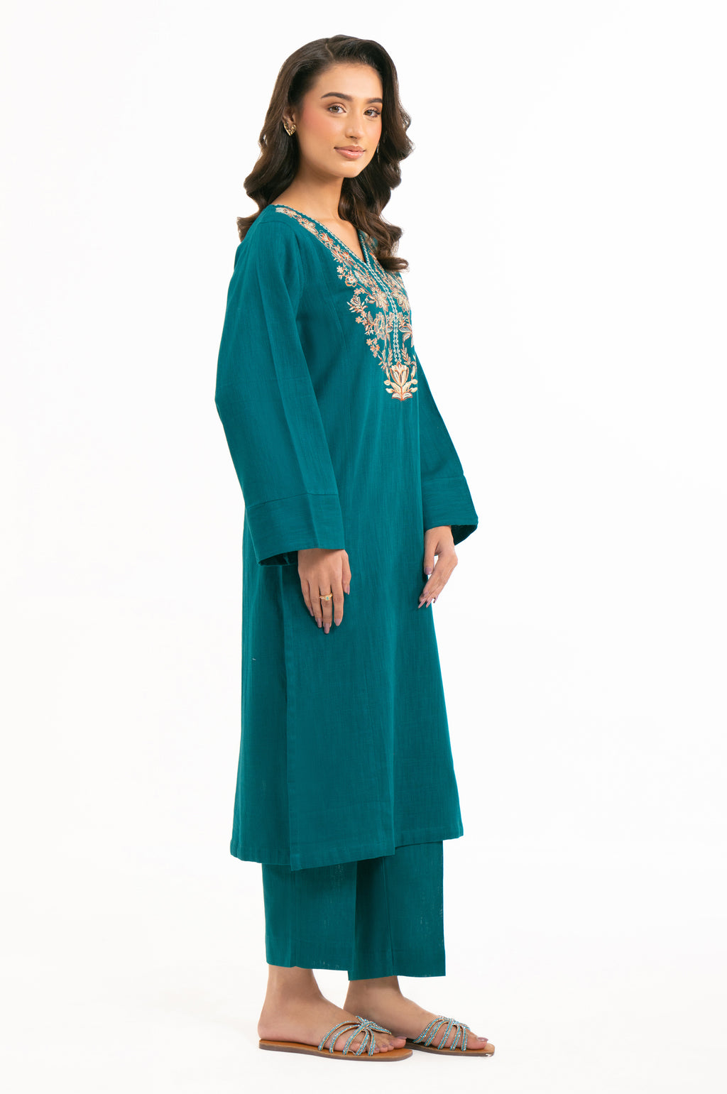 STITCHED EMBROIDERED SHIRT BOTTOM