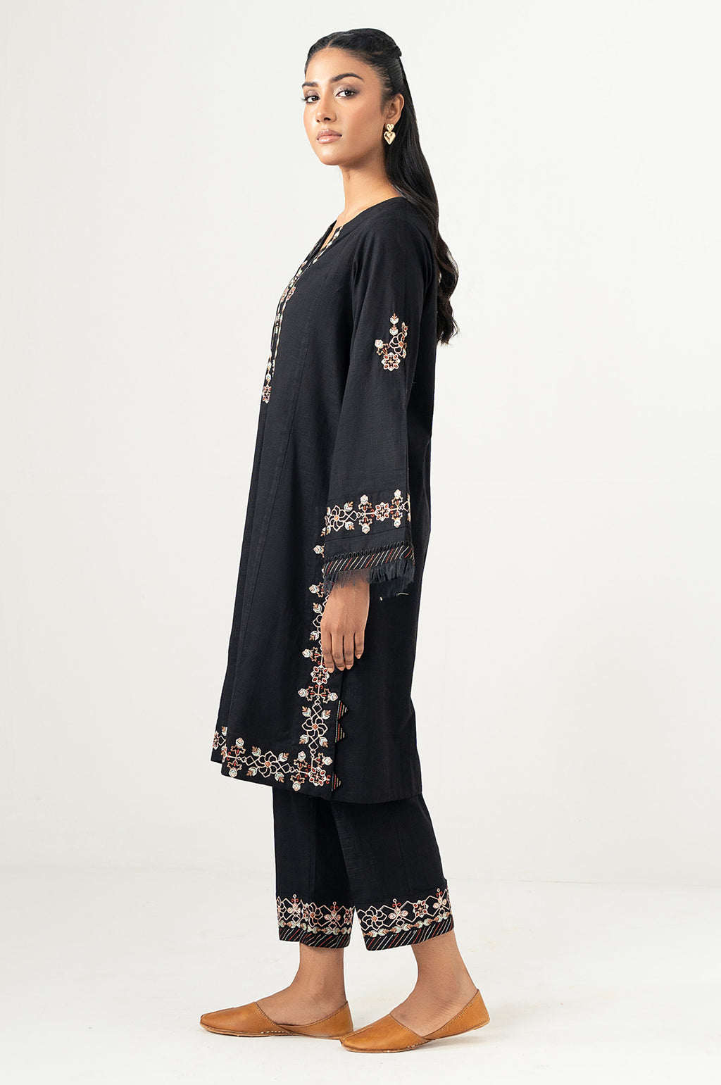 Stitched 2 Piece Embroidered Both Side Slub Suit