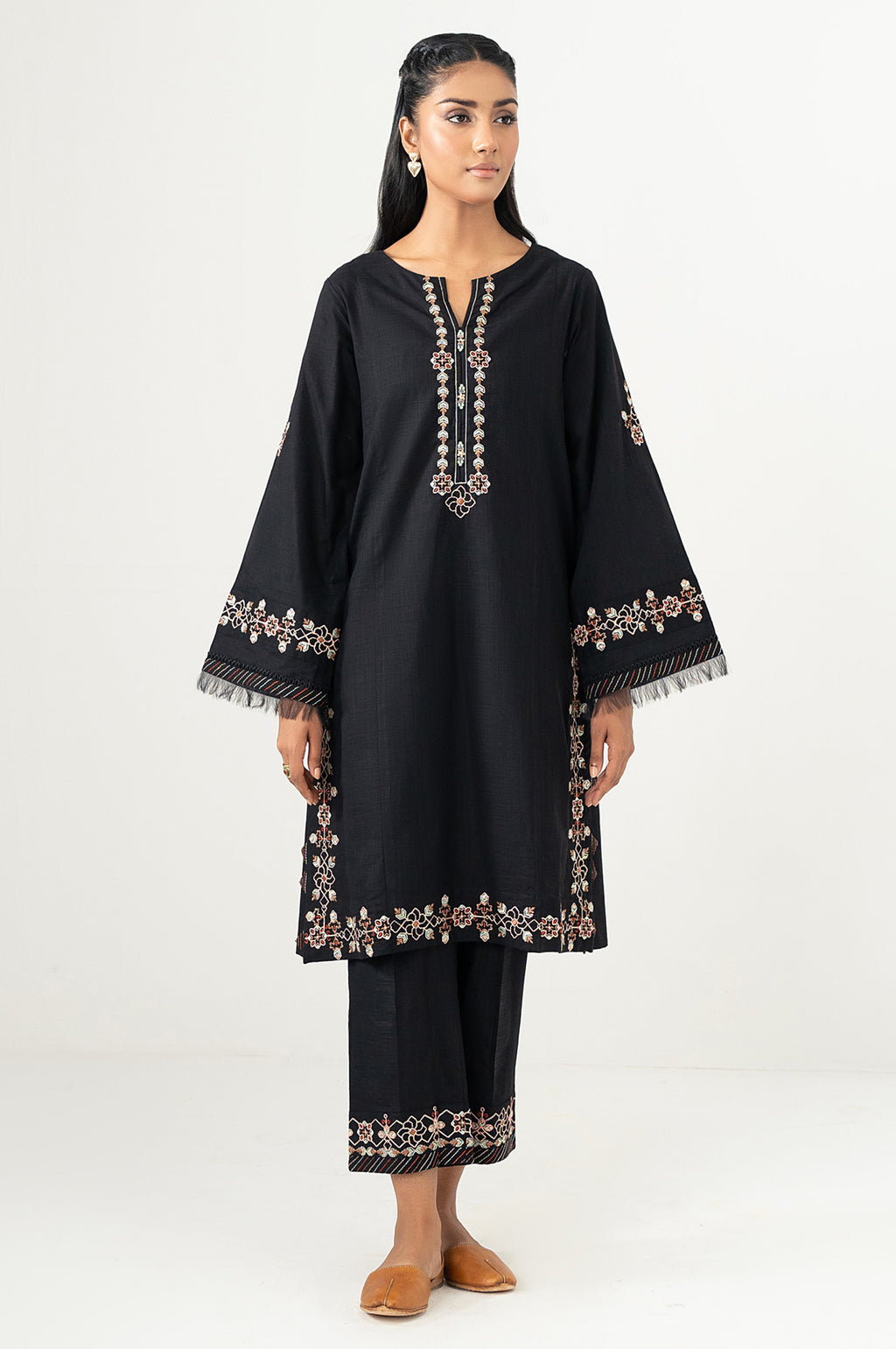 Stitched 2 Piece Embroidered Both Side Slub Suit