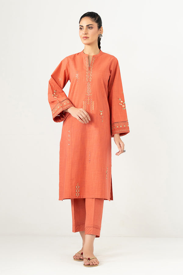 Stitched 2 Piece Embroidered Both Side Slub Suit