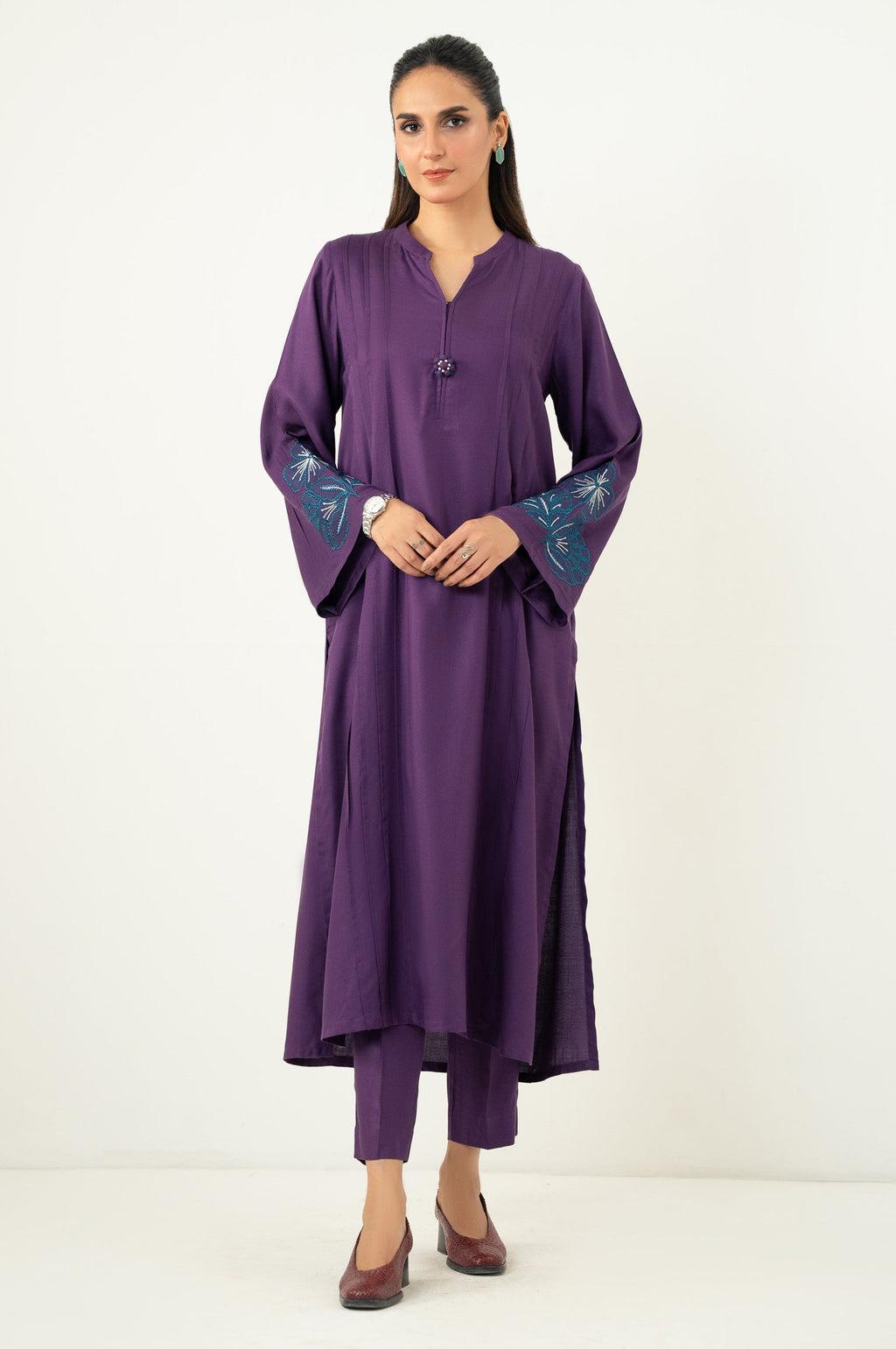 STITCHED EMBROIDERED SHIRT BOTTOM (FACTORY E-OUTLET)