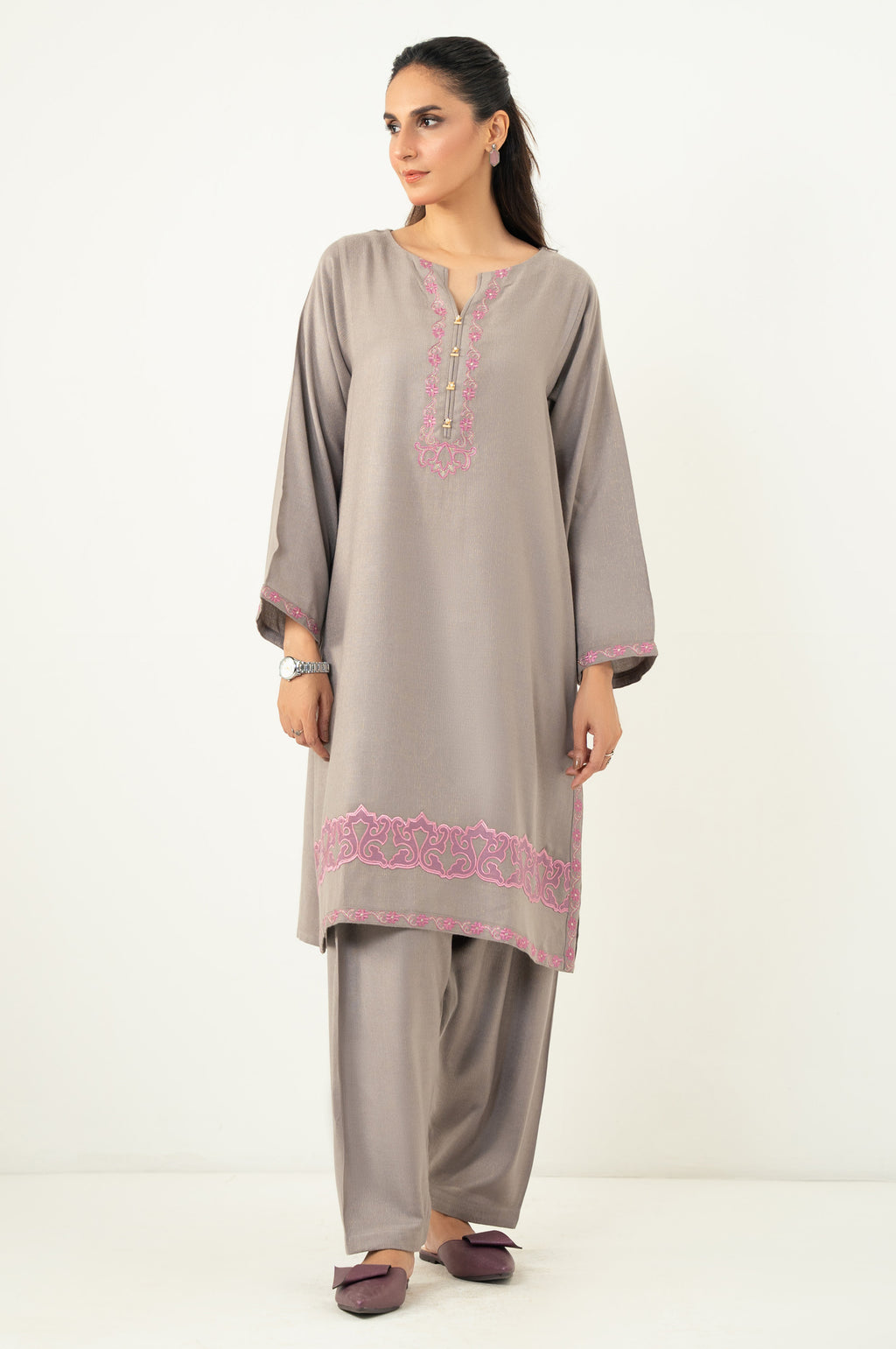 EMBROIDERED SHIRT BOTTOM SUIT