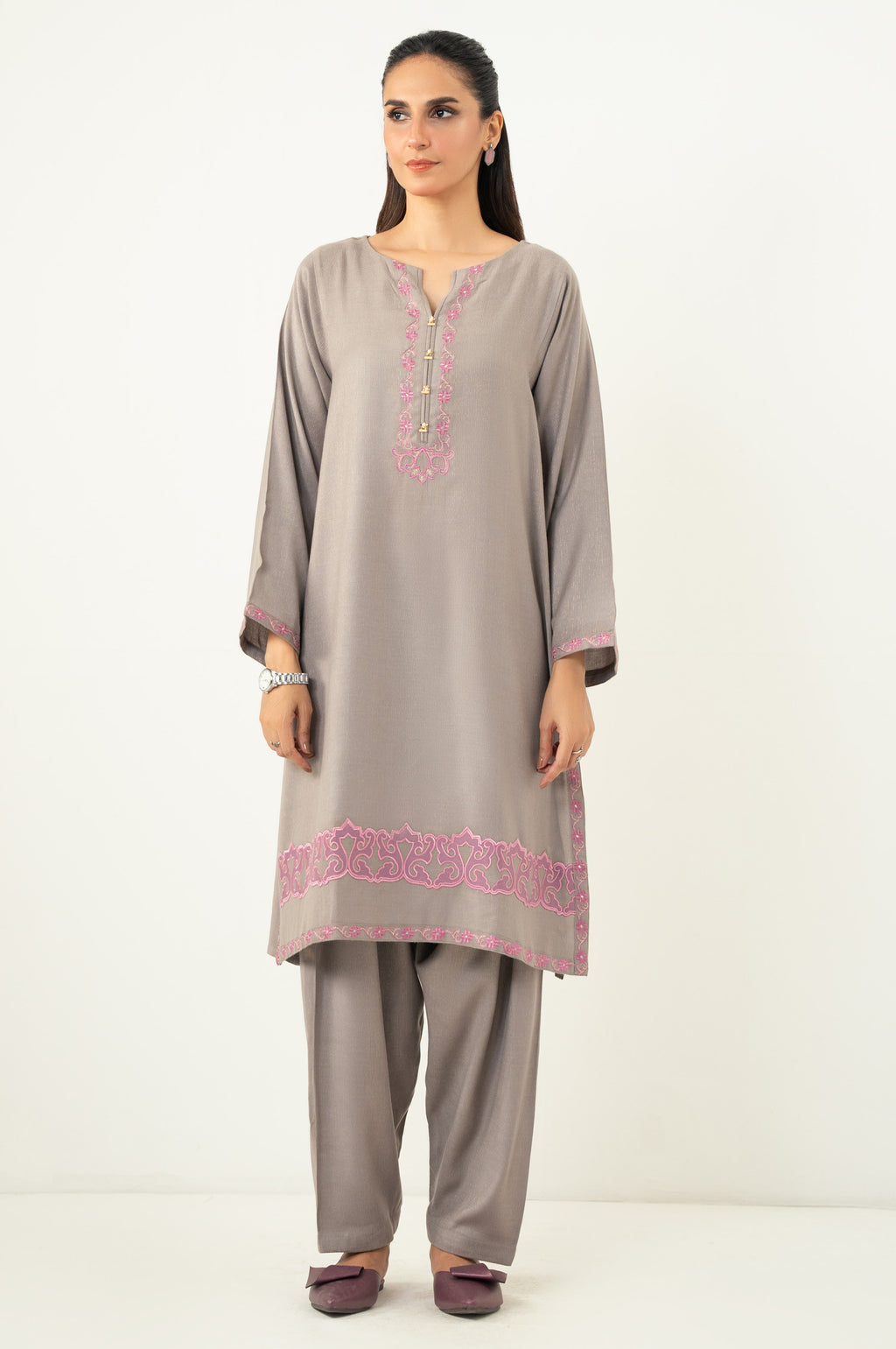 EMBROIDERED SHIRT BOTTOM SUIT