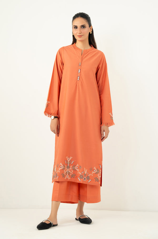 Stitched 2 Piece Embroidered Tencel Suit