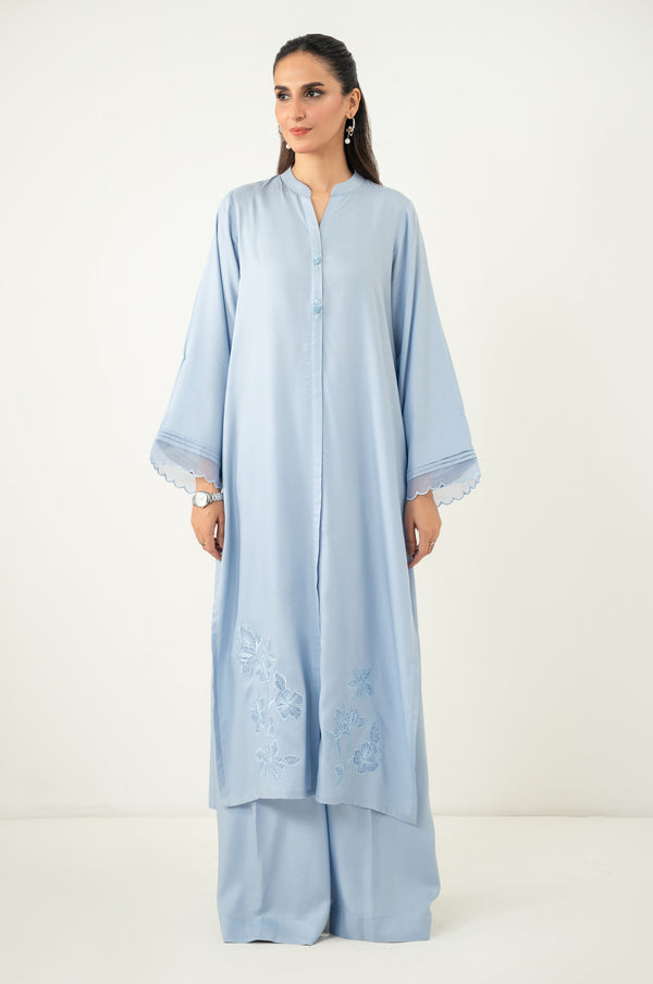 Stitched 2 Piece Embroidered Viscose Crepe Suit