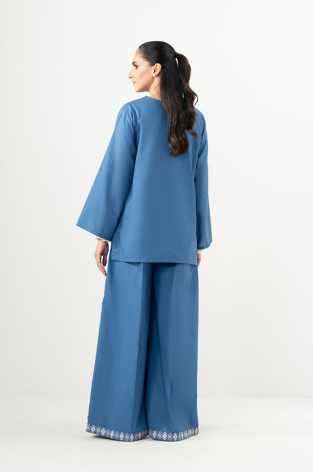 Stitched 2 Piece Embroidered Cambric Suit