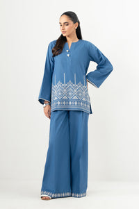 Stitched 2 Piece Embroidered Cambric Suit