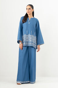 Stitched 2 Piece Embroidered Cambric Suit