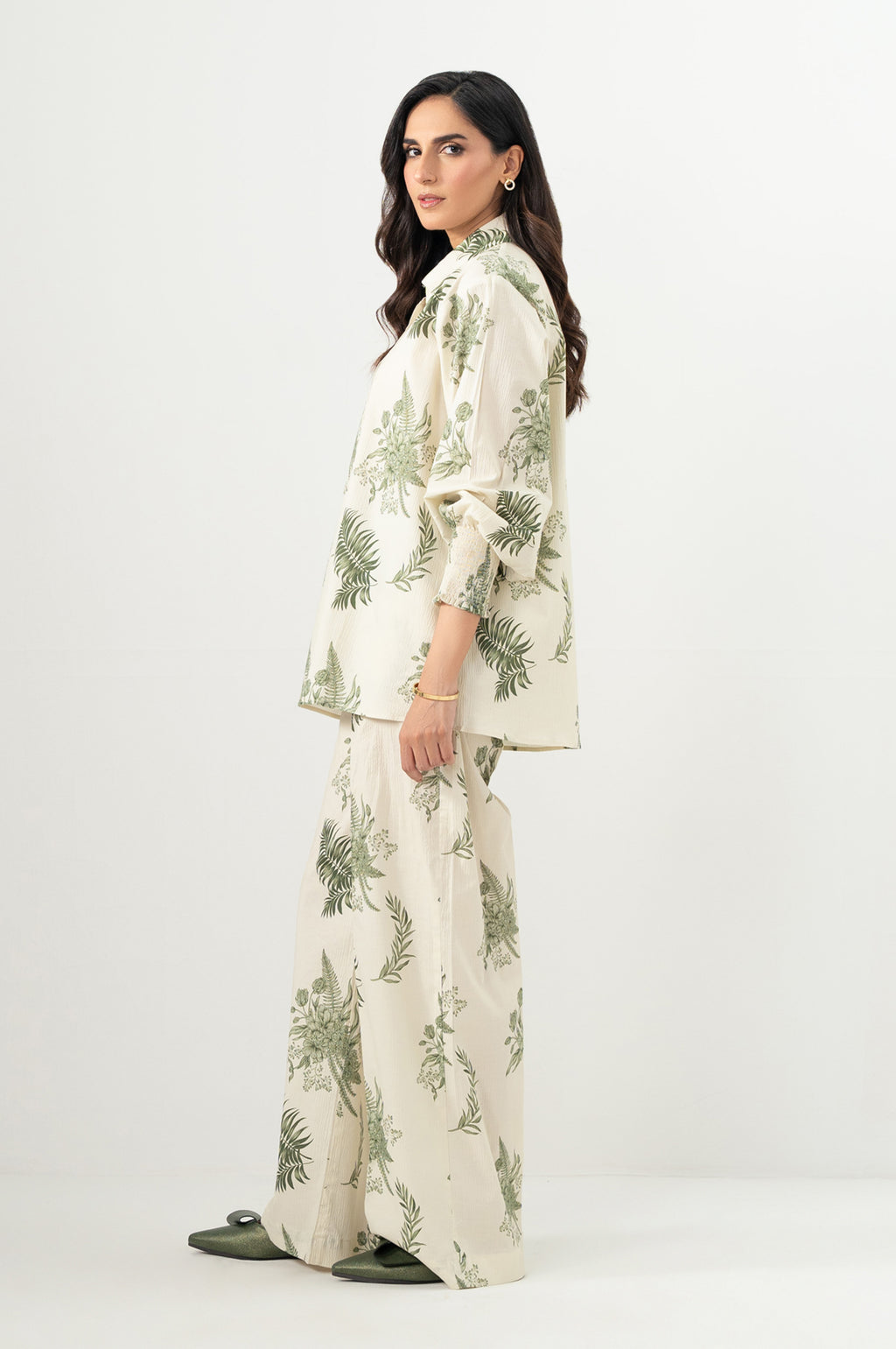 Stitched 2 Piece Stylized Ripple Crinkle Co-Ord Set