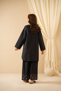 STITCHED EMBROIDERED RIPPLE CRINKLE CO-ORD SET