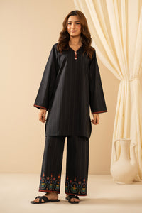 STITCHED EMBROIDERED RIPPLE CRINKLE CO-ORD SET