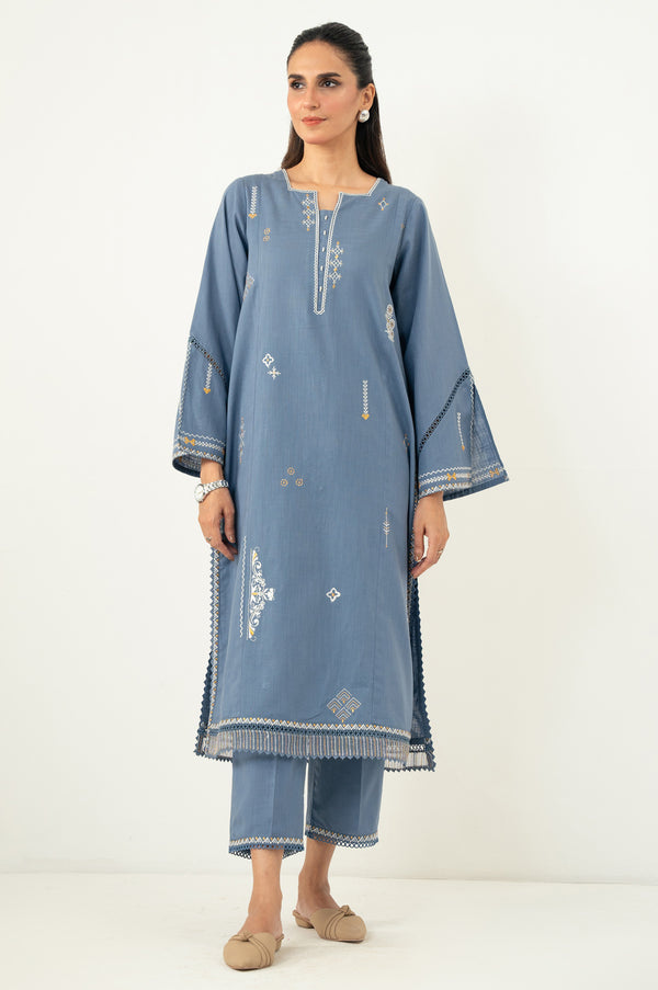 Stitched 2 Piece Embroidered Cross Hatch Suit