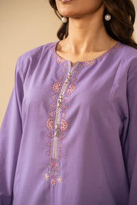 STITCHED EMBROIDERED COTTEL 2 PIECE SUIT