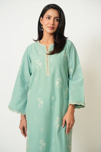 STITCHED EMBROIDERED CAMBRIC SHIRT BOTTOM (FACTORY E-OUTLET)