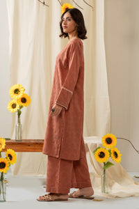 STITCHED EMBROIDERED SELF JACQUARD 2 PIECE SUIT