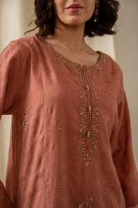 STITCHED EMBROIDERED SELF JACQUARD 2 PIECE SUIT