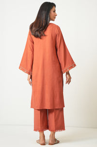 STITCHED EMBROIDERED SATIN JACQUARD SHIRT BOTTOM