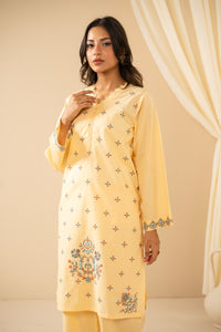 EMBROIDERED CAMBRIC STITCHED 2 PIECE SUIT