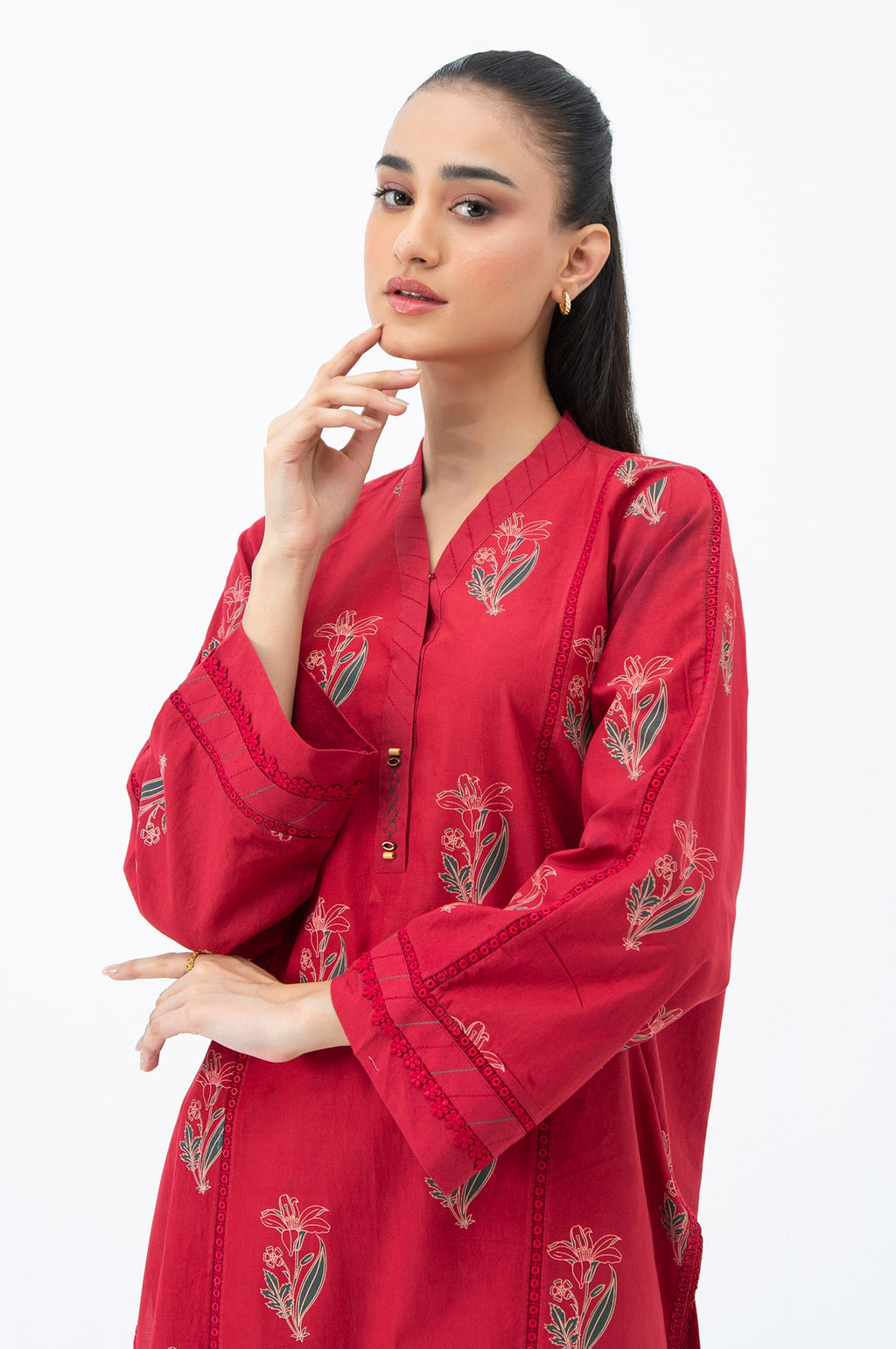 STITCHED PRINTED SHIRT BOTTOM