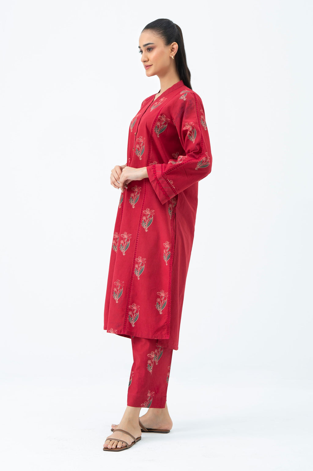 STITCHED PRINTED SHIRT BOTTOM